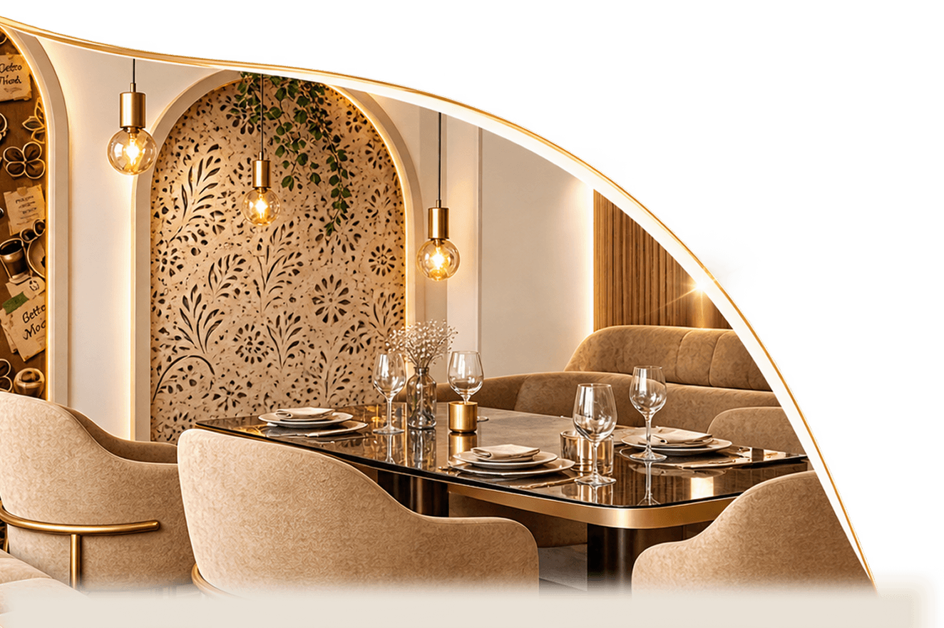 A reserved table inside The Luxe Cafe