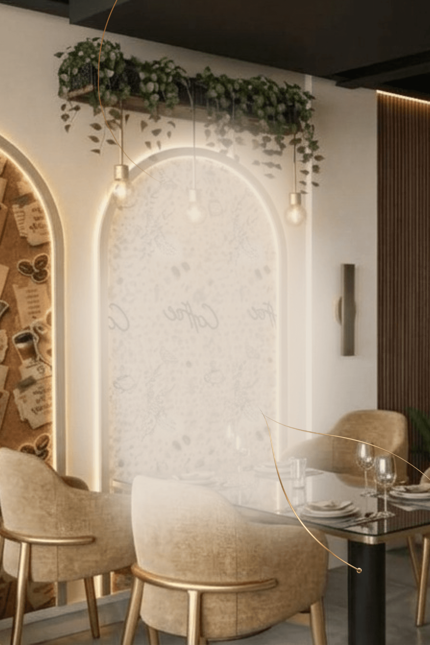 The Luxe Cafe dining room and coffee counter